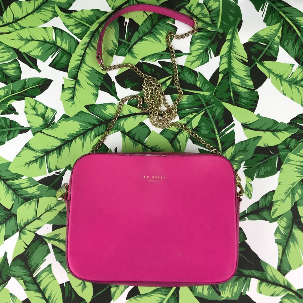 Ted Baker London Hot Pink Leather Crossbody Bag